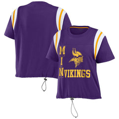 WEAR by Erin Andrews Women's Cinched Colorblock T-Shirt - Minnesota Vikings