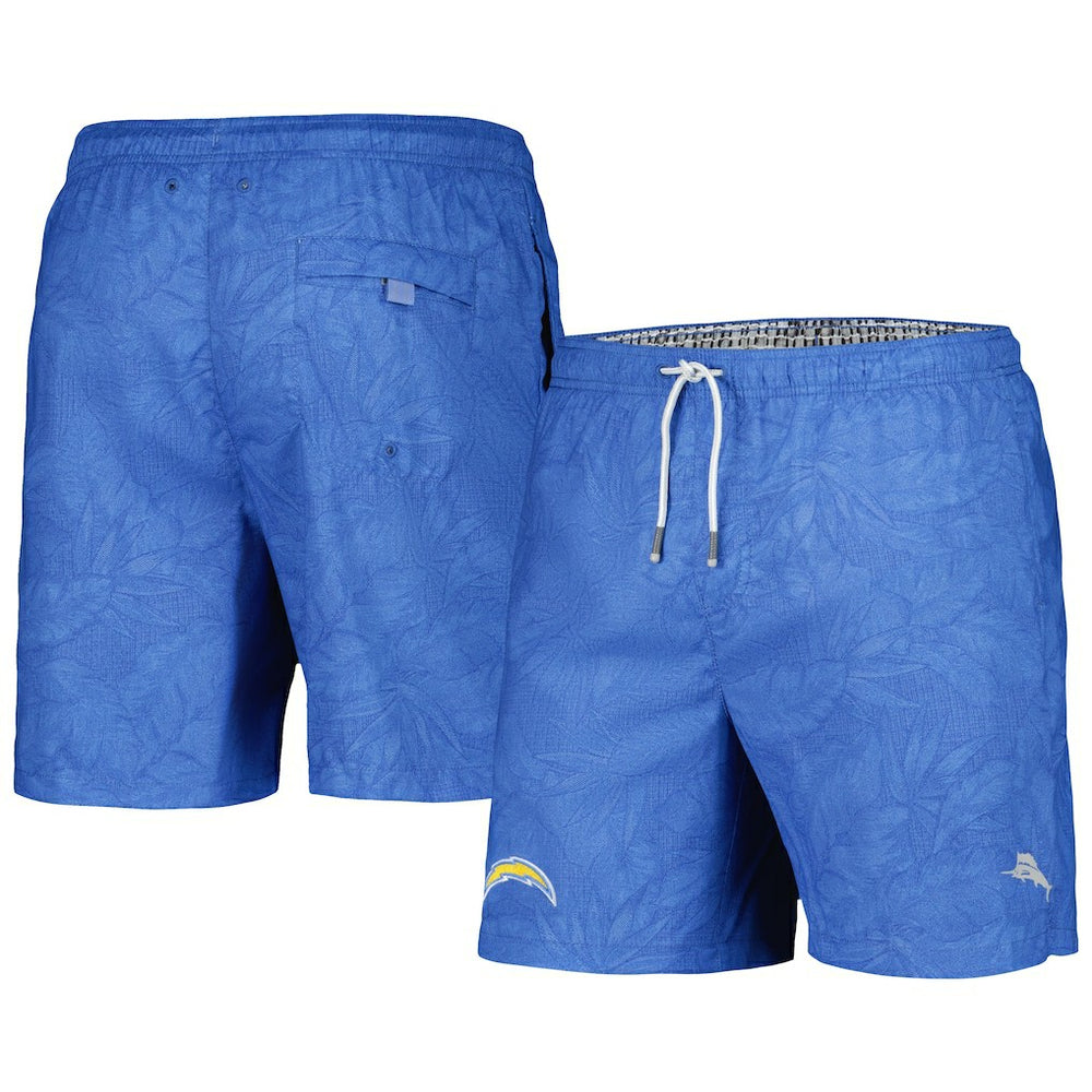 Naples Layered Leaves Swim Shorts - Los Angeles Chargers