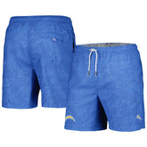 Naples Layered Leaves Swim Shorts - Los Angeles Chargers