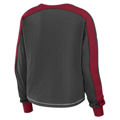 WEAR by Erin Andrews Women's Color Block Modest Crop Long Sleeve T-Shirt - Tampa Bay Buccaneers