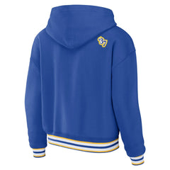 WEAR by Erin Andrews Women's Lace-Up Pullover Hoodie - Los Angeles Rams