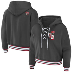 WEAR by Erin Andrews Women's Lace-Up Pullover Hoodie - Tampa Bay Buccaneers