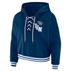 WEAR by Erin Andrews Women's Lace-Up Pullover Hoodie - Tennessee Titans