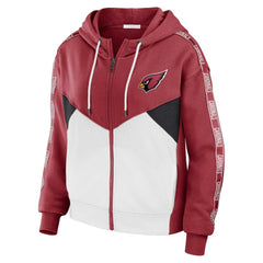 WEAR by Erin Andrews Women's Color Block Light Weight Modest Crop Full-Zip Hoodie - Arizona Cardinals
