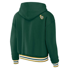 WEAR by Erin Andrews Women's Plus Size Lace-Up Pullover Hoodie - Green Bay Packers