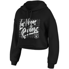 WEAR by Erin Andrews Women's Domestic Cropped Pullover Hoodie - Las Vegas Raiders