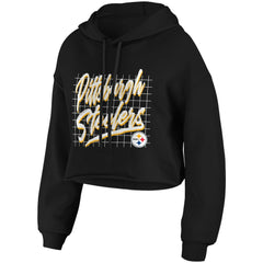 WEAR by Erin Andrews Women's Domestic Cropped Pullover Hoodie - Pittsburgh Steelers