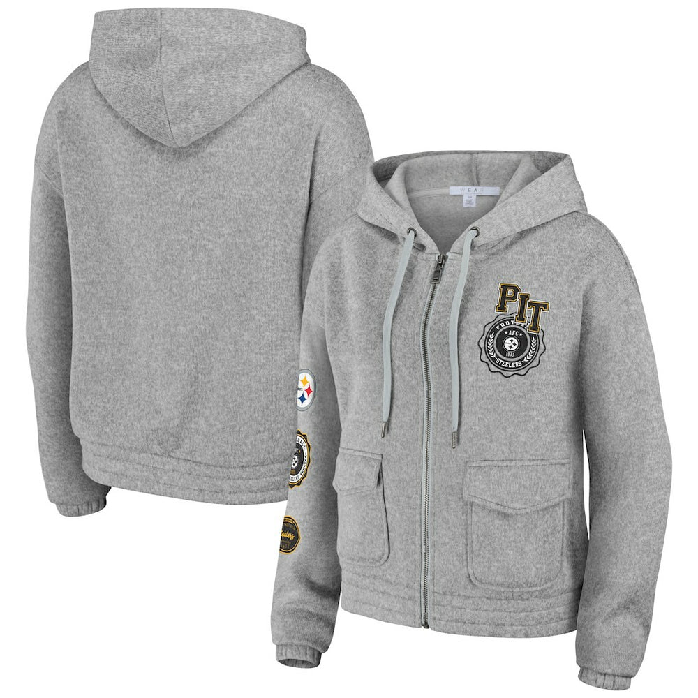 WEAR by Erin Andrews Women's Full-Zip Hoodie - Pittsburgh Steelers