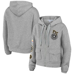 WEAR by Erin Andrews Women's Full-Zip Hoodie - Pittsburgh Steelers