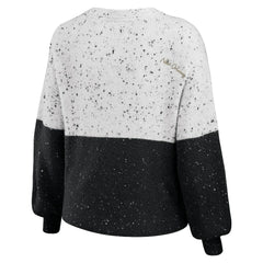 WEAR by Erin Andrews Women's Lighweight Modest Crop Color-Block Pullover Sweater - New Orleans Saints