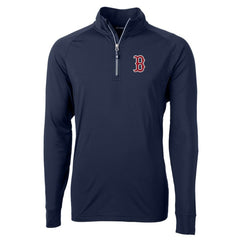 MLB Boston Red Sox Cutter & Buck Adapt Eco Knit Stretch Recycled Quarter-Zip Pullover Top