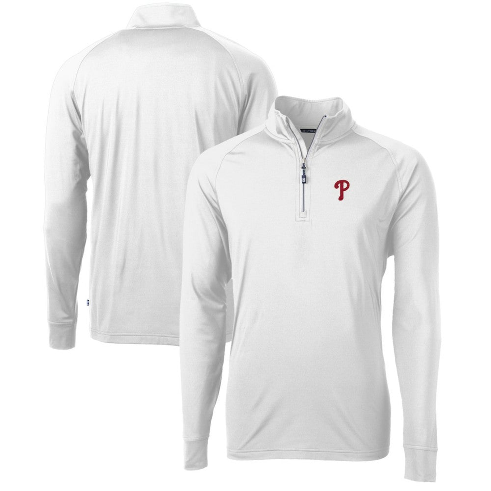 MLB Philadelphia Phillies Cutter & Buck Adapt Eco Knit Stretch Recycled Quarter-Zip Pullover Top