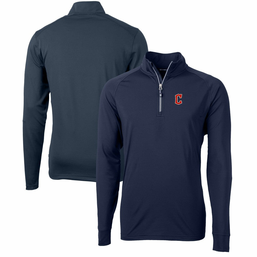 MLB Cleveland Guardians Cutter & Buck Adapt Eco Knit Stretch Recycled Quarter-Zip Pullover Top