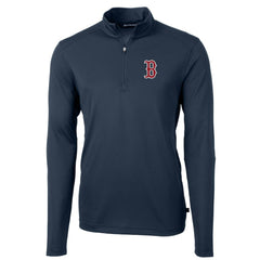 MLB Boston Red Sox Cutter & Buck Virtue Eco Pique Recycled Quarter-Zip Pullover Top