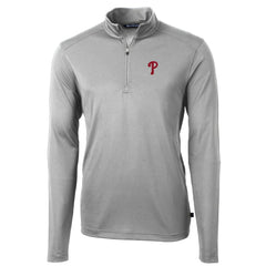 MLB Philadelphia Phillies Cutter & Buck Virtue Eco Pique Recycled Quarter-Zip Pullover Top