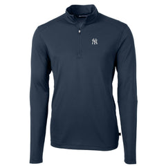 MLB New York Yankees Cutter & Buck Virtue Eco Pique Recycled Quarter-Zip Pullover Top