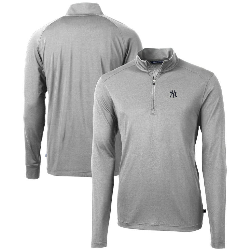 MLB New York Yankees Cutter & Buck Virtue Eco Pique Recycled Quarter-Zip Pullover Top