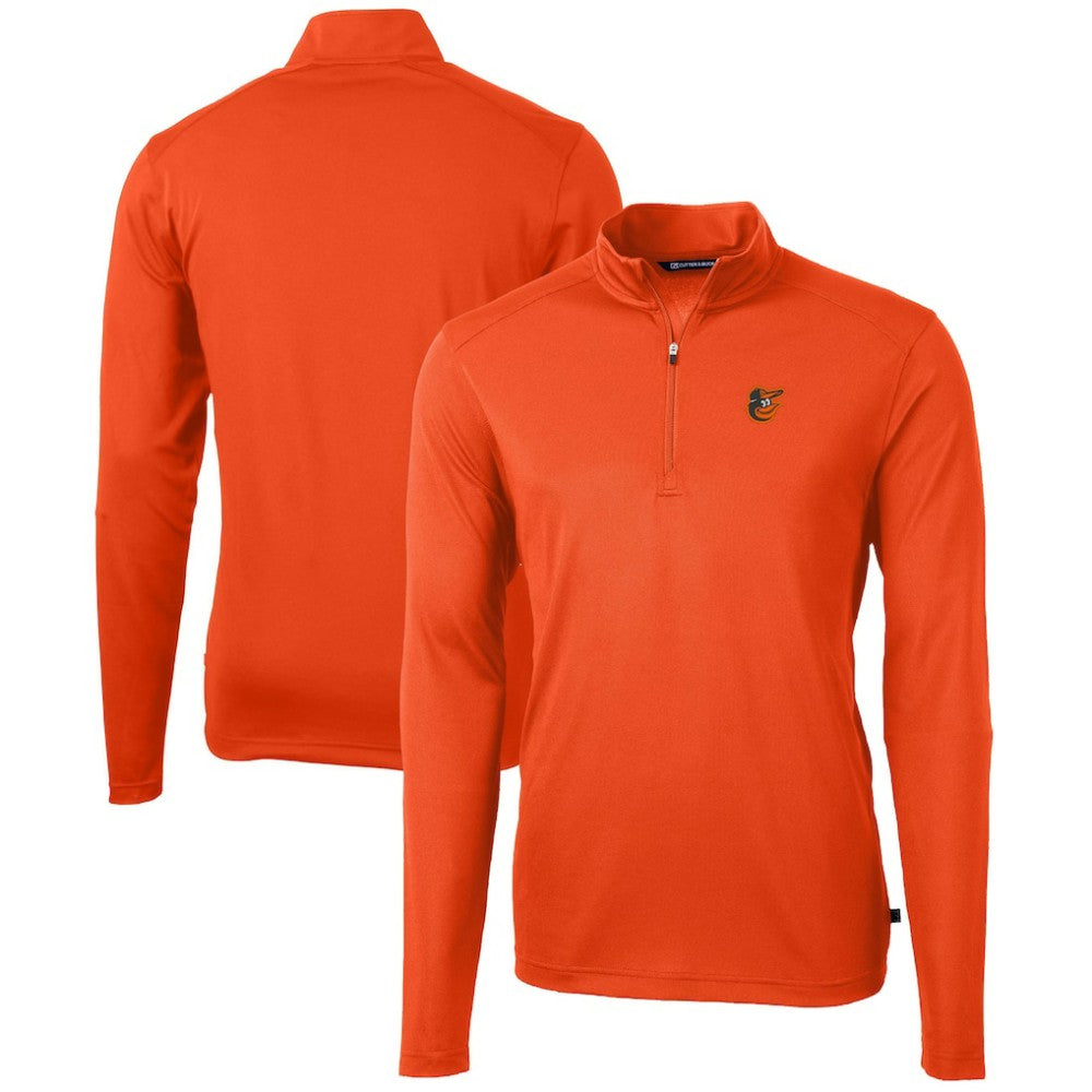 MLB Baltimore Orioles Cutter & Buck Virtue Eco Pique Recycled Quarter-Zip Pullover Top