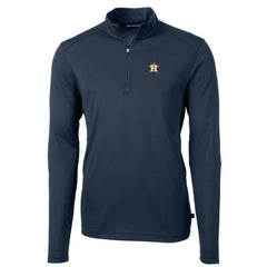 MLB Houston Astros Cutter & Buck Virtue Eco Pique Recycled Quarter-Zip Pullover Top