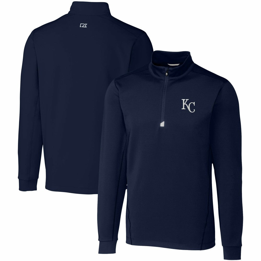 MLB Kansas City Royals Cutter & Buck Big & Tall Traverse Stretch Quarter-Zip Pullover Top