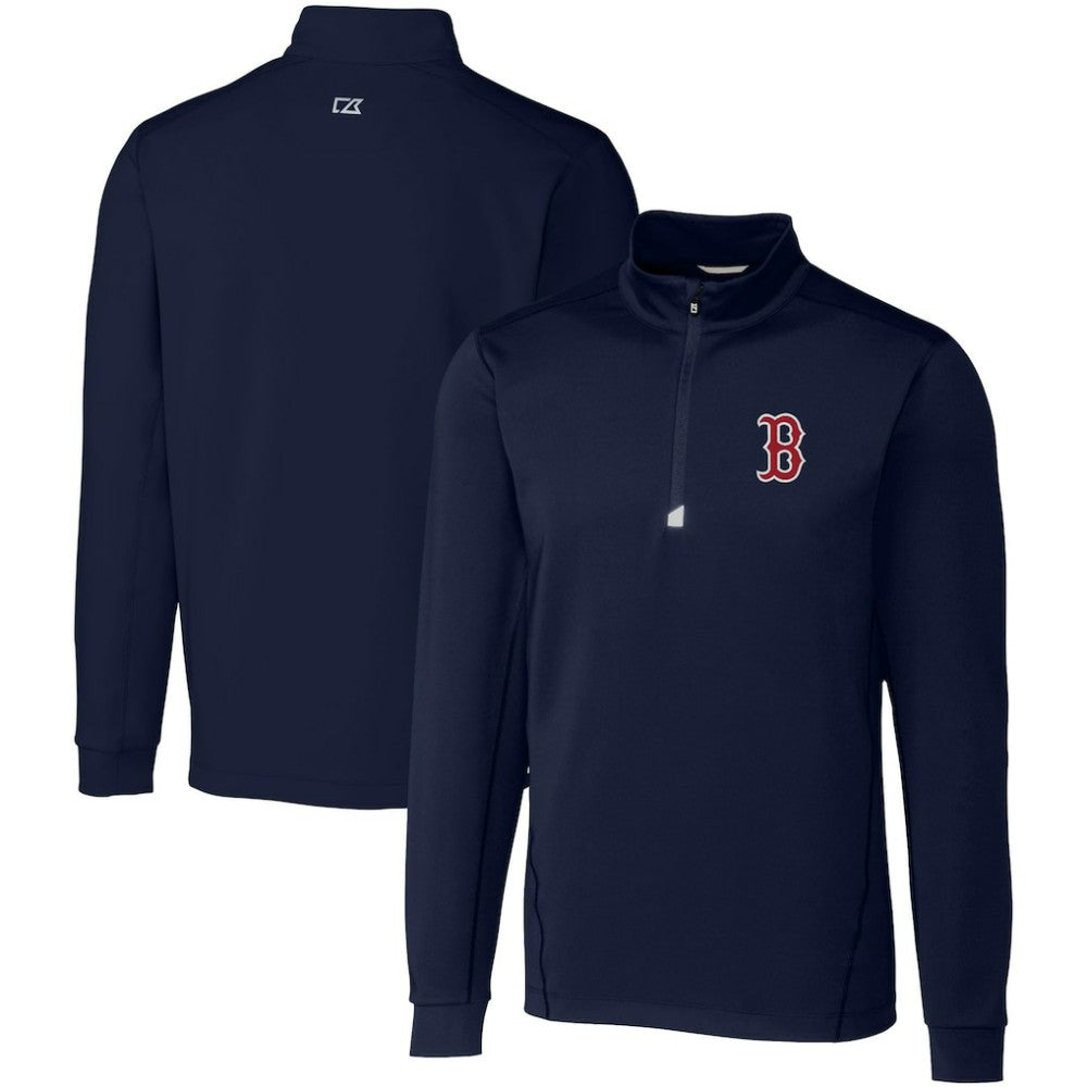 MLB Boston Red Sox Cutter & Buck Big & Tall Traverse Stretch Quarter-Zip Pullover Top