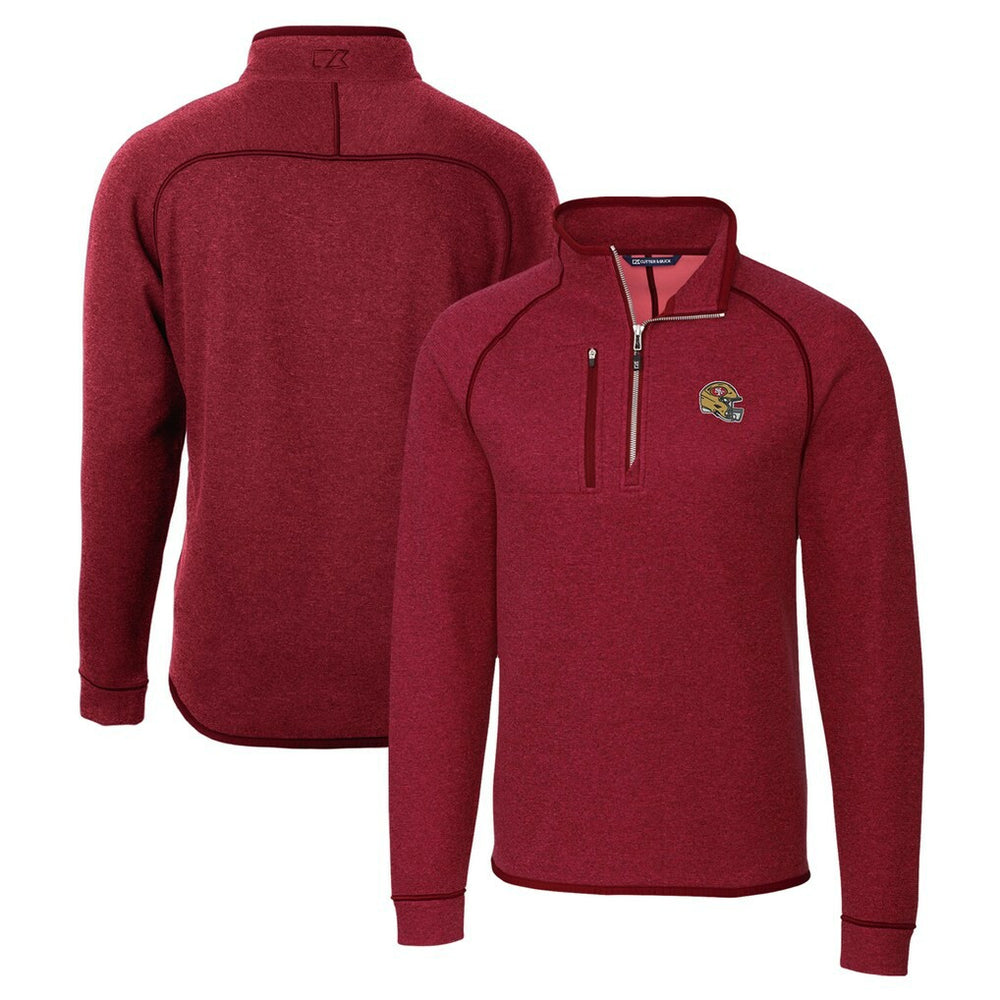 Cutter & Buck Helmet Mainsail Sweater-Knit Half-Zip Pullover Jacket - San Francisco 49ers