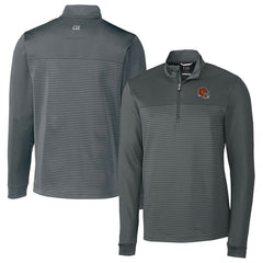 Cutter & Buck Traverse Stripe Stretch Quarter-Zip Pullover Top - Cincinnati Bengals