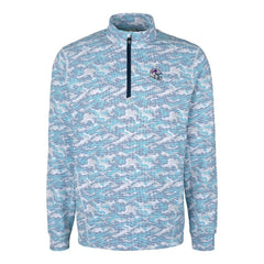 Cutter & Buck Helmet Traverse Camo Print Stretch Quarter-Zip Pullover Top - Buffalo Bills