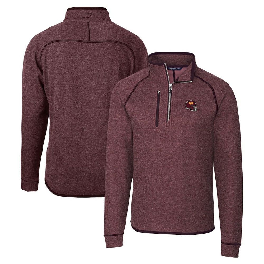 Cutter & Buck Helmet Mainsail Sweater-Knit Half-Zip Pullover Jacket - Washington Commanders