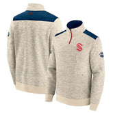 NHL Deep Sea Blue/Cream Seattle Kraken Fanatics 2024 NHL Winter Classic Authentic Pro Fleece Quarter-Zip Pullover Top