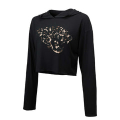 Trevor Lawrence Majestic Threads Women's Leopard Player Name & Number Long Sleeve Cropped Hoodie - Jacksonville Jaguars