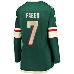 NHL Green Brock Faber Minnesota Wild Fanatics Women's Home Breakaway Player Jersey