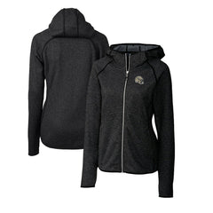 Cutter & Buck Women's Helmet Logo Mainsail Sweater-Knit Full-Zip Hoodie - New Orleans Saints