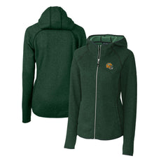 Cutter & Buck Women's Helmet Logo Mainsail Sweater-Knit Full-Zip Hoodie - Green Bay Packers