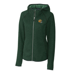 Cutter & Buck Women's Helmet Logo Mainsail Sweater-Knit Full-Zip Hoodie - Green Bay Packers