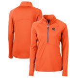 Cutter & Buck Women's Helmet Logo Adapt Eco Knit Stretch Recycled Half-Zip Pullover Top - Cincinnati Bengals