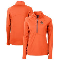 Cutter & Buck Women's Helmet Logo Adapt Eco Knit Stretch Recycled Half-Zip Pullover Top - Cincinnati Bengals