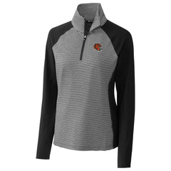 Cutter & Buck Women's Helmet Logo DryTec Forge Tonal Stripe Stretch Half-Zip Top - Cincinnati Bengals