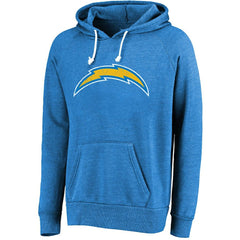 Justin Herbert Majestic Threads Name & Number Tri-Blend Pullover Hoodie - Los Angeles Chargers