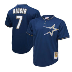 MLB Craig Biggio Houston Astros Mitchell & Ness 1991 Cooperstown Collection Mesh Pullover Jersey