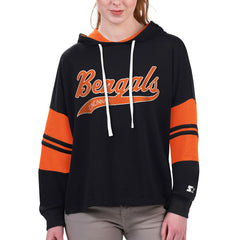 Starter Women's Bump And Run Long Sleeve Hoodie T-Shirt - Cincinnati Bengals