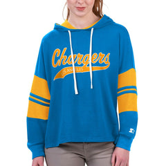 Starter Women's Bump And Run Long Sleeve Hoodie T-Shirt - Los Angeles Chargers