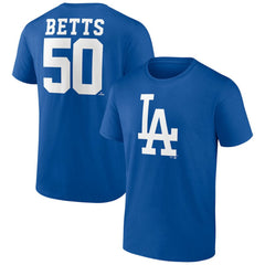 MLB Mookie Betts Los Angeles Dodgers Player Icon Name & Number T-Shirt