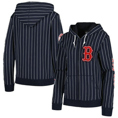 MLB Boston Red Sox New Era Women's Pinstripe Tri-Blend Full-Zip Jacket