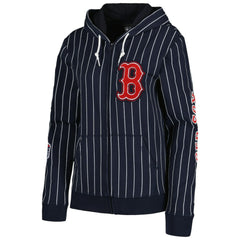 MLB Boston Red Sox New Era Women's Pinstripe Tri-Blend Full-Zip Jacket