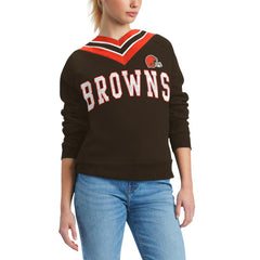 Tommy Hilfiger Women's Heidi Raglan V-Neck Sweater - Cleveland Browns