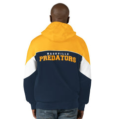NHL Navy/Gold Nashville Predators Starter Power Forward Full-Zip Hoodie