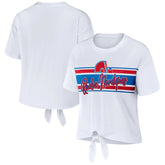 NHL White Colorado Avalanche WEAR by Erin Andrews Women's Front Knot T-Shirt