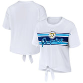 NHL White Pittsburgh Penguins WEAR by Erin Andrews Women's Front Knot T-Shirt
