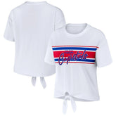 NHL White Washington Capitals WEAR by Erin Andrews Women's Front Knot T-Shirt